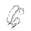 Silver Zircon Adjustable Engagement Rings For Women Wedding Elegant Jewelry Ladies Accessories Gifts - Image 6