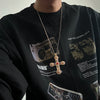 Cross Pendant Necklace with Imitation Pearl Beads and Rhinestone Accents - Image 17