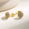 Paved Cubic Zirconia Round Stud Earrings For Women Multicolor Crystal Ear Studs Light Wedding Party Jewelry Gifts - Image 7
