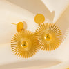 316L Stainless Steel Exaggerated Golden Flower Dangle Earrings For Women Jewelry Gift Party - Image 4