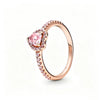 Rose Gold Pink Crystal Flower Language Necklace Earpiece Set Commemorative Day Gift - Image 3