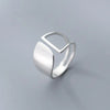Silver Simple Punk Hollow Rings For Women Geometric Open Adjustable Handmade Party Jewelry Gift Allergy - Image 3