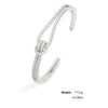 Yupsk Classic Shiny Knotted Cubic Zirconia Open Bracelets For Women Men Sliver Gold Color Wedding Party Jewelry - Image 6