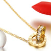 Elegant Stainless Steel Interlocking Circles Infinity Style Roman Numbers Wedding Collar Necklace For Women Jewelry - Image 3