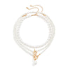 Imitation Pearl Heart Pendant Necklace with Toggle Clasp - Image 26