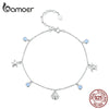 Silver Seastar and Shell Pendant Anklet Simple Chain Foot Jewelry for Women Platinum Plated Summer Jewelry - Image 1