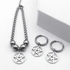 Stainless Steel Pentagram Pentacle Star Necklace for Women Men Punk Hoop Earrings Ring Bracelet Jewelry Set Conjuntos De Joyas - Image 10