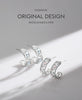 MODIAN 925 Sterling Silver Hollow Out C Hoop Stud Earrings For Women Delicate Pink Blue Opals Ear Pins Fine Jewelry