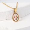 Stainless Steel Dried Flower Pendant Necklace For Women Irregular Round Geometric Clavicle Chain Wedding Jewelry Gift - Image 8