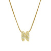 Cute English Letter Initial Necklace Gold Plated Zircon Paved Necklace Puffy Bubble Letter Necklace for Women - Image 25