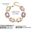 Chunky CZ Necklaces Bracelets Big Square Multi Color Zircon Necklace Bracelet Gold Plated Stainless Steel Statement Jewelry - Image 13