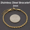 10 Pcs 3mm 5mm Rope Bracelet Stainless Steel Bracelet Gold Rope Chain Bracelet for Men or Women, Gold Bracelet - Image 8