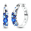 Silver Blue Zirconium Butterfly Earrings Colored Hoop Earrings Women Female Party Earring Jewelry - Image 13