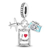 Lastfire Silver Alpaca Rainbow Global Travel Plan Charms Bracelet Bangle Making Gift Jewelry - Image 8