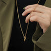 Irregular Cross Knotted Snake Chain Stainless Steel Y-Shaped Collarbone Pendant Long Necklace Holiday Gift - Image 3