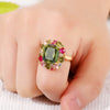 Newly Colorful Green Cubic Zirconia Rings for Women Special-interested Wedding Party Accessories Female Jewelry - Image 4