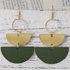 Stacked Half-moon Leather Pendant Earrings for Women Vintage Personality Creative Geometric Jewelry Party Gift - Image 2