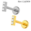Clear Stone Labret Piercing Stud with Square Heart and Trapezoid Styles - Image 14