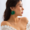 Bohemia Fabric Rose Flower Pendant Hoop Earrings For Women Kpop Colorful Earrings Party Jewelry Y2K Accessories - Image 8