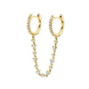 Chain Hoop Piercing Earring with Square and Waterdrop Details - Image 6