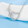 Silver Heart Shape Necklace Bracelet For Women, Artificial Diamond Jewelry Set Holiday Boutique Gift - Image 4