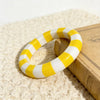 Boho Color-Blocked Resin Bracelet Geometric Striped Cuff Bracelet Stackable Jewelry Round Women Statement Bangle - Image 1