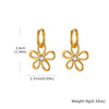 Gold Plated Five-petal Flower Wine Red Lacquered Earrings for Women Enamel Flower Ear Jewelry Holiday Party Gifts - Image 9