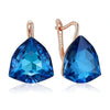 22 17mm Blue Stone Drop Earrings For Women Rose Gold Color Unique Big Zircon Jewelry Accessories - Image 4