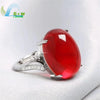 Red Agate Jade Ring Female Opening Adjustable Simple Style Chalcedony Silver Ring for Mom Women Rings Jewelry Gift - Image 9