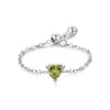 Silver 12 Month Birthday Stone Adjustable Chain Rings For Women Everyday Wear And As Gifts - Image 9