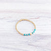 Turquoise Bracelets Gift for Her Stretch Bracelet Jewelry for Women Gold Plated Beads - Image 5