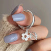 Silver Open Finger Ring Punk Heart Irregular Geometric Stackable For Women Girl Jewelry Gift - Image 22