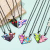2-piece cute Eevee cartoon pendant necklace with heart patchwork, anime-style metal necklace - Image 5