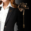 Ancient Personality Lotus Flower Brooch Shirt Lapel Pin Suit Corsage Long Needle Pins and Brooches for Women and Men Accessories - Image 1