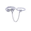 Gold Color Micro Pave Tear Drop CZ Tassel Link Chain Dome Ring For Women Girls Bling Cubic Zirconia Finger Jewelry Gift - Image 14