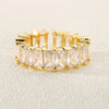 Open Square Ring with Cubic Zirconia Accents in Gold-Tone or Silver-Tone - Image 2
