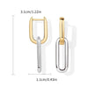 Two Tone U-Shaped Hoop Earrings for Women Exaggerated Hip hop Punk Earring Party Jewelry - Image 5