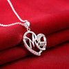 Silver Mom Zircon Charm Loves Heart Necklace Pendant Mother's Day Gift For Mum - Image 4