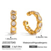 Delicate Cubic Zirconia Earrings For Women Gold Plated Stainless Steel Clip Earrings Simple Jewelry Gift - Image 18