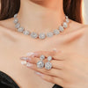 3pcs Women's Jewelry Set Rhinestone Earrings Necklace Wedding Party Accessories-4068 - Image 9