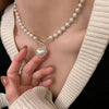 Imitation Pearl Necklace with Heart Pendant - Image 1
