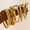 Stainless Steel Dot Diamond Fried Dough Twists Love Open Ring Heart Series Ring Small Round Cake Opening Ring - Image 5