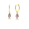 Colorful Zircon Geometric Drop-shaped Hoop Earrings Women Personality Huggie - Image 10