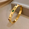 Irregular Colorful Zircon Cuff Bangle for Women Stylish Gold Plated Stainless Steel Smooth Wrist Bracelets Jewelry - Image 3