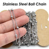 30 Feet Stainless Steel Satellite Chain Bulk Cable Chain with Large Beads, Ball Chain for Station Necklace or Bracelet Making - Image 1