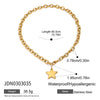 Gold-plated Stainless Steel Five-pointed Star Pendant Bracelet Necklace Jewelry - Image 10
