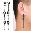 2pcs Stainless Steel Non Pierced Clip On Earrings for Men Women Magnetic Stud Earrings Punk Dangle Huggie Hoop Earrings Set - Image 4