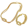 Double Layer Knot Necklace Bracelet Set For Women Gold Color Snake Chain Choker Twisted Chunky Jewelry Accessories - Image 6