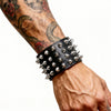 Leather Punk Spike Rock Studded Bracelet Goth Cuff Bracelet Gothic Rivet Buckle Wristband With Metal Chain Skull Accessories - Image 1