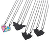 2-piece cute Eevee cartoon pendant necklace with heart patchwork, anime-style metal necklace - Image 2